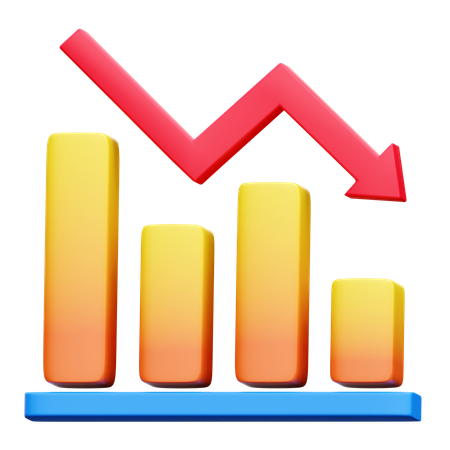 손실 차트  3D Icon