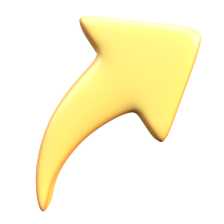 上向きの曲がった矢印  3D Icon