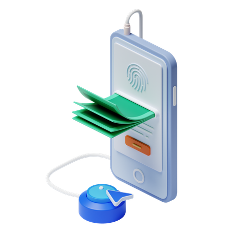 モバイルバンキング  3D Icon