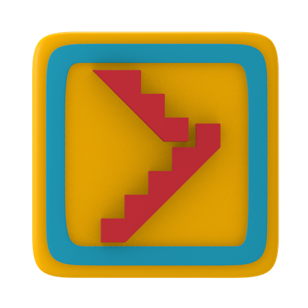階段の標識  3D Icon