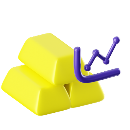 골드 바  3D Icon