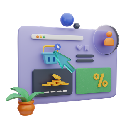 電子商取引チェックアウトページ  3D Icon