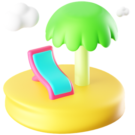 サンベッド  3D Icon