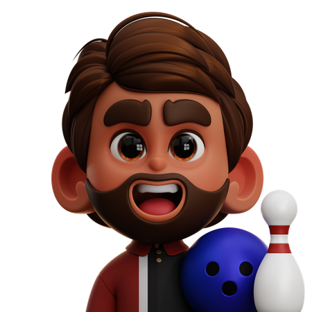 ボウリング選手  3D Icon