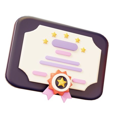 졸업증명서 획득  3D Icon