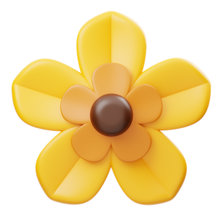 노란 갈색 꽃  3D Icon