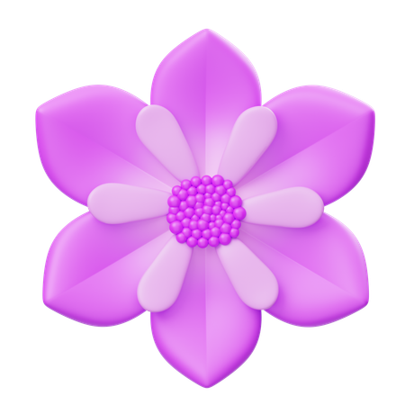 보라색 꽃  3D Icon