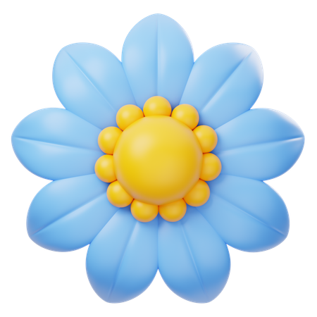 푸른 꽃  3D Icon