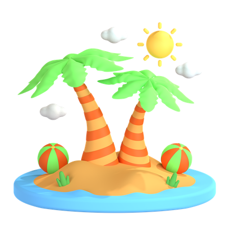 코코넛 나무  3D Icon
