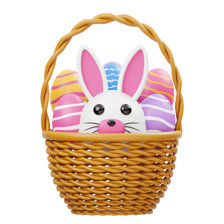 토끼 바구니  3D Icon
