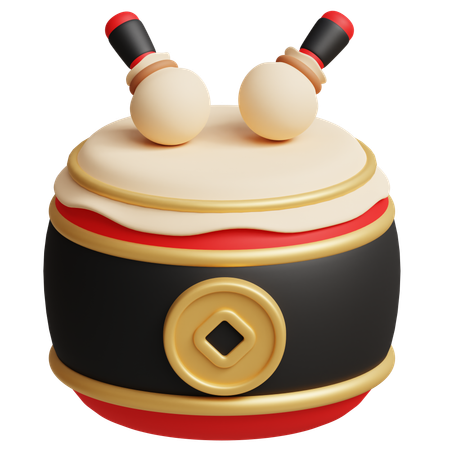중국 드럼  3D Icon