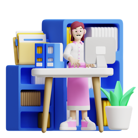 整理されたワークスペース  3D Icon