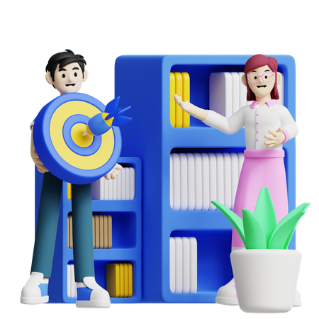 目標達成とワークスペース  3D Icon