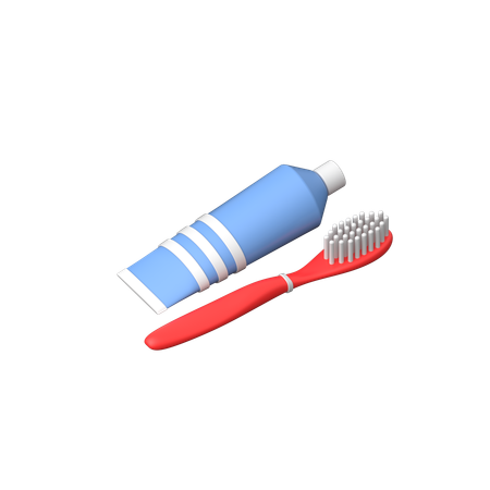 페이스트와 브러쉬  3D Icon