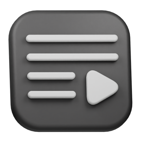 재생목록  3D Icon