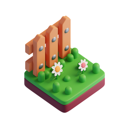 농장 울타리  3D Icon