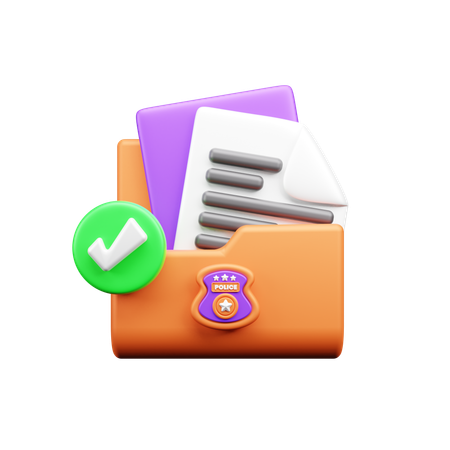 경찰 증명서  3D Icon