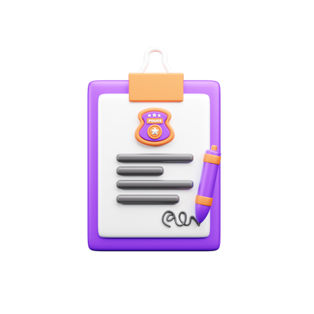 경찰 증명서  3D Icon