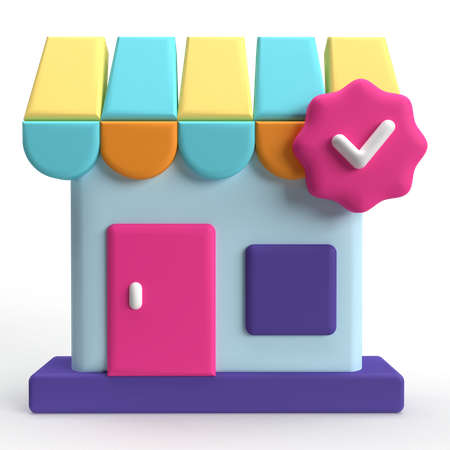 認証済みのショップ  3D Icon