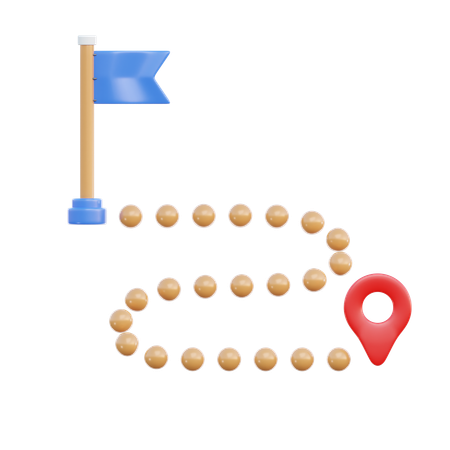 목적지 플래그  3D Icon