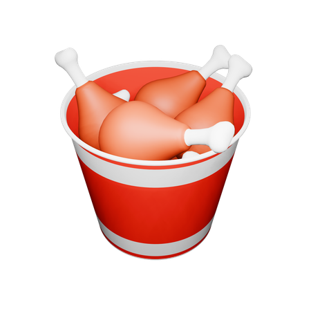 닭고기 양동이  3D Icon