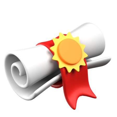 졸업 증서  3D Icon