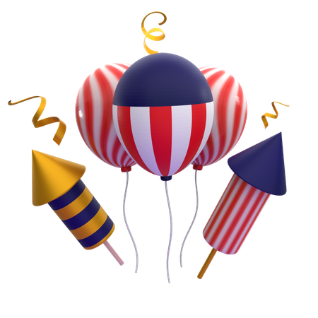 アメリカ独立記念日  3D Icon