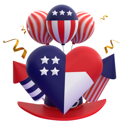 アメリカ独立記念日  3D Icon