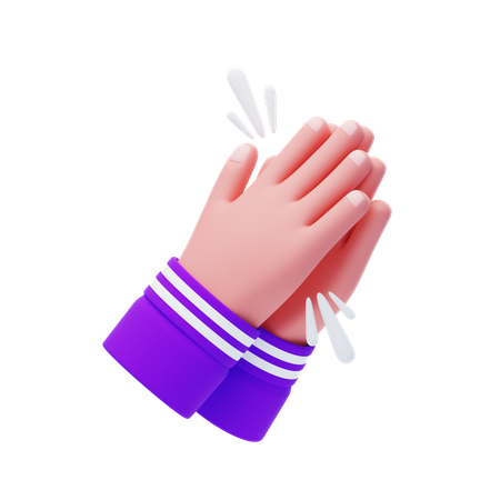 手をたたくジェスチャー  3D Icon