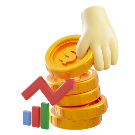 투자 성장  3D Icon