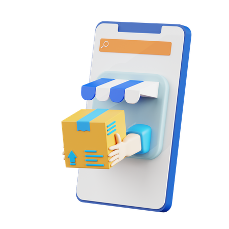 온라인 상점 배달  3D Icon