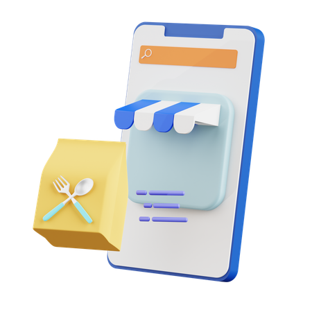 온라인 음식 쇼핑  3D Icon