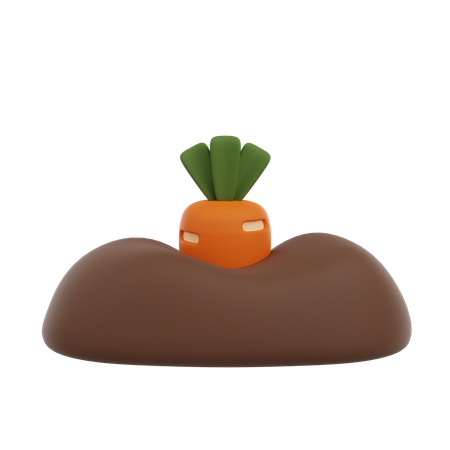 ニンジンを植えた  3D Icon