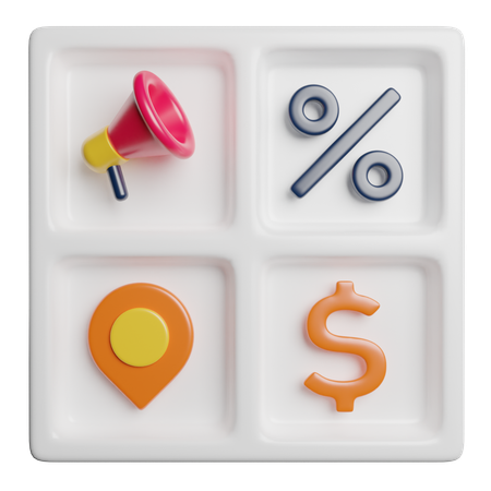 マーケティングミックス  3D Icon