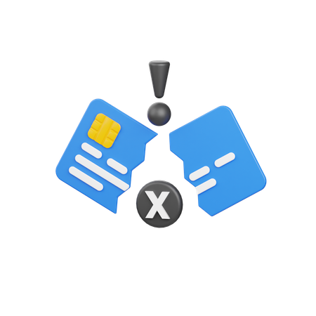 壊れたカード  3D Icon
