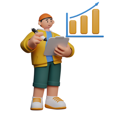 학생 비즈니스 분석  3D Icon