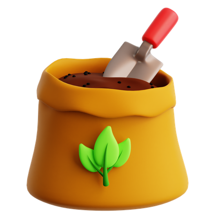 식물 흙 숟가락  3D Icon