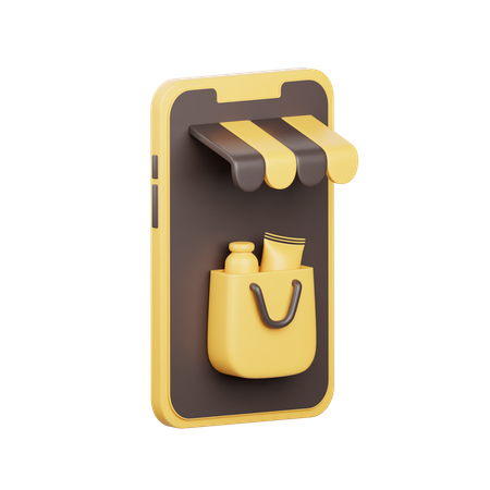 모바일 쇼핑  3D Icon