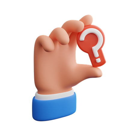 疑問符を持つ手  3Dアイコン