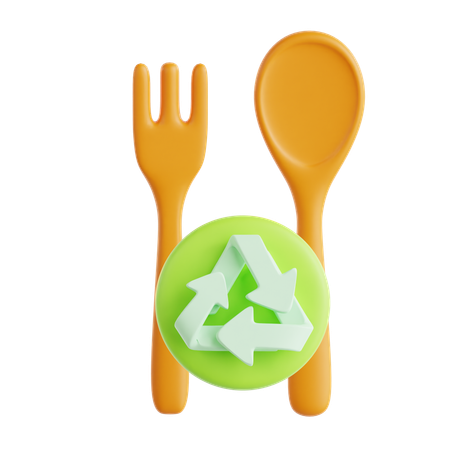 再利用可能なカトラリー  3D Icon