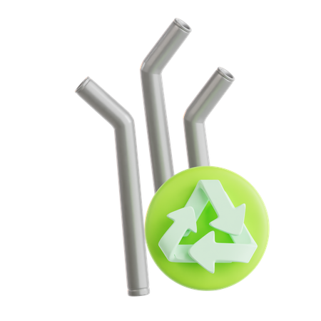 再利用可能なストロー  3D Icon