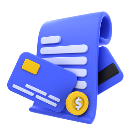 신용카드 청구서  3D Icon