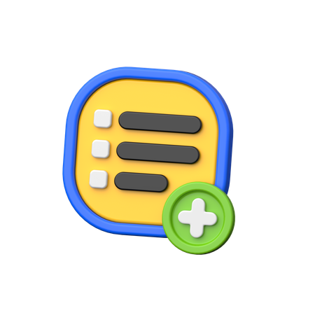 재생목록 추가  3D Icon