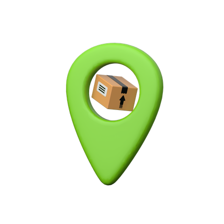 オンライン配送パッケージの場所。  3D Icon