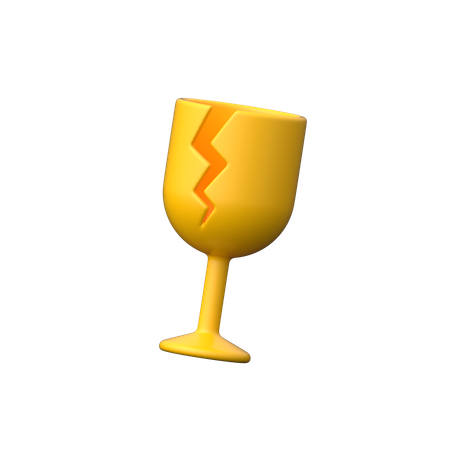 割れたガラス。  3D Icon