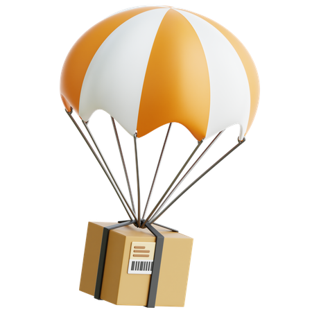 낙하산 배달  3D Icon