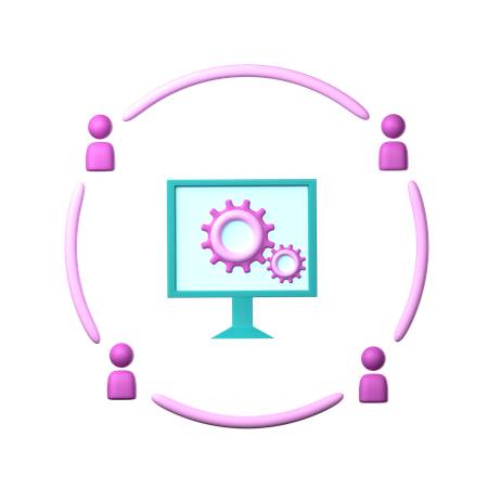 상호 연결된 시스템  3D Icon