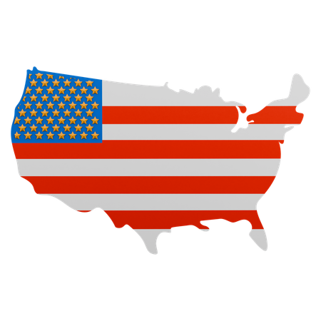 メモリアルデー米国地図  3D Icon