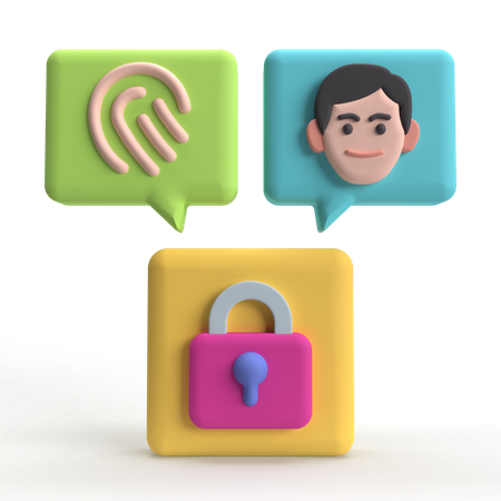 生体認証  3D Icon