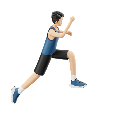 점프를 준비하는 스포츠맨  3D Icon